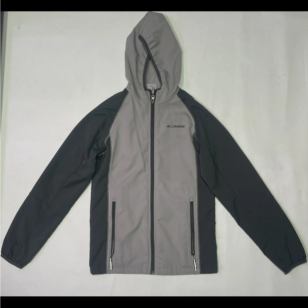 Columbia Windbreaker Jacket Hooded Kids/Youth Size Large Gray